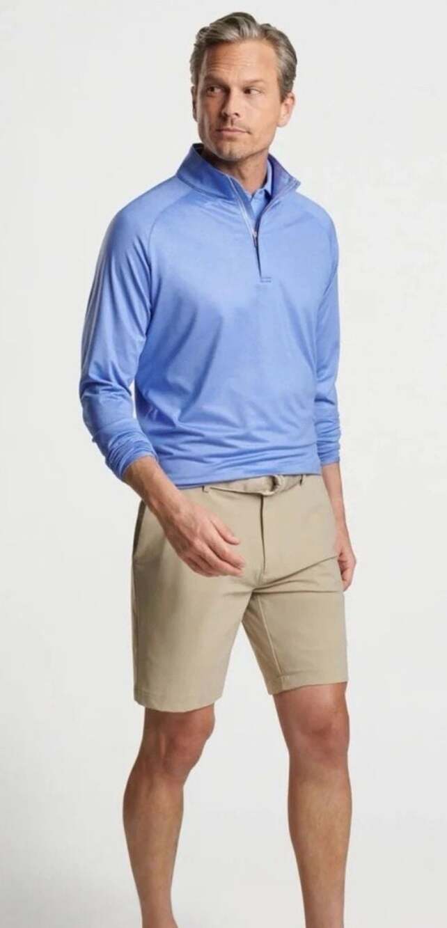 Peter Millar Light weight Quarter-Zip Pullover Whisper Rock Golf Club Embroidery